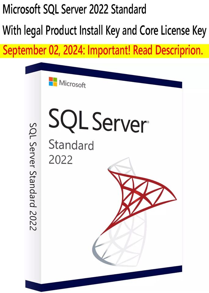 Microsoft SQL Server 2022 Standard with 16 Core License, unlimited User CALs